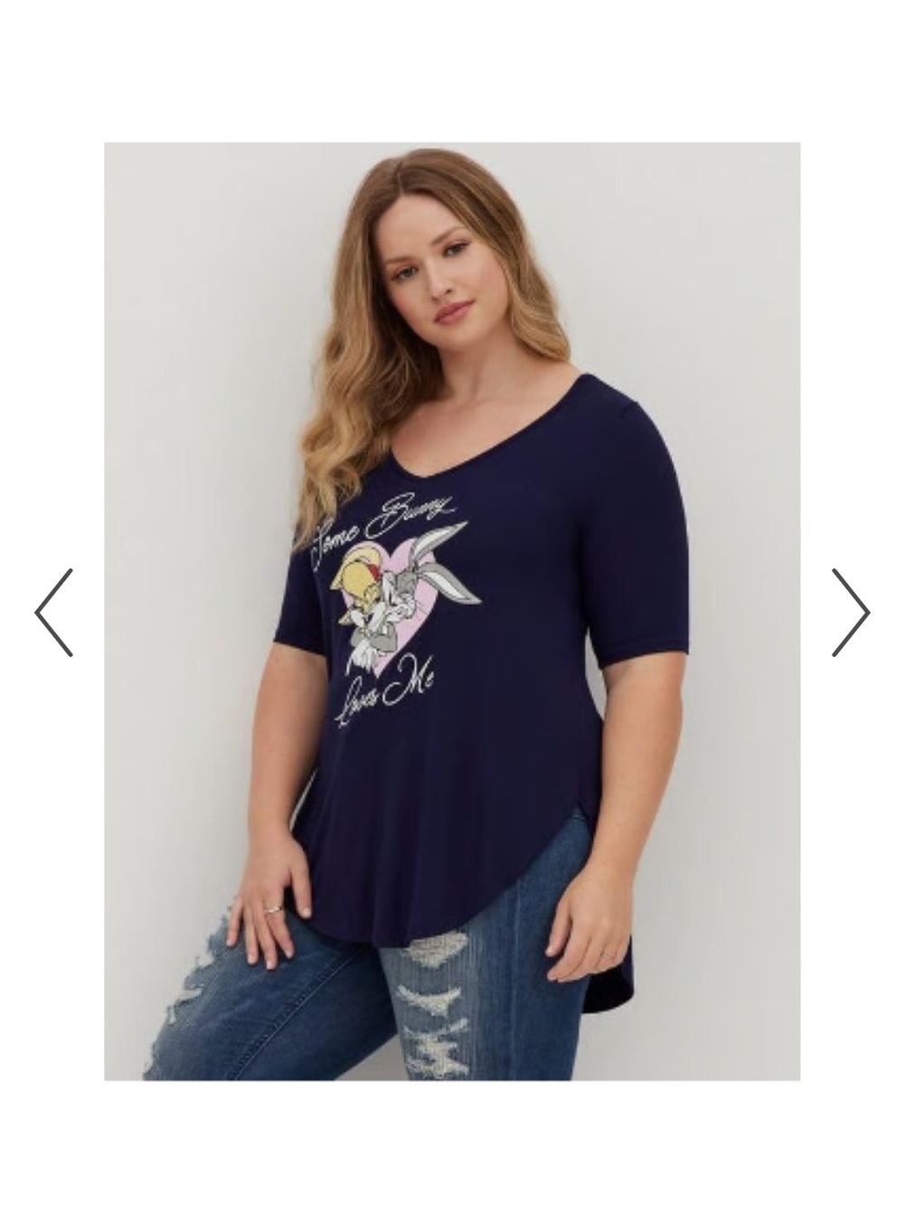 torrid Navy Graphic Scoop Neck Tunic Top